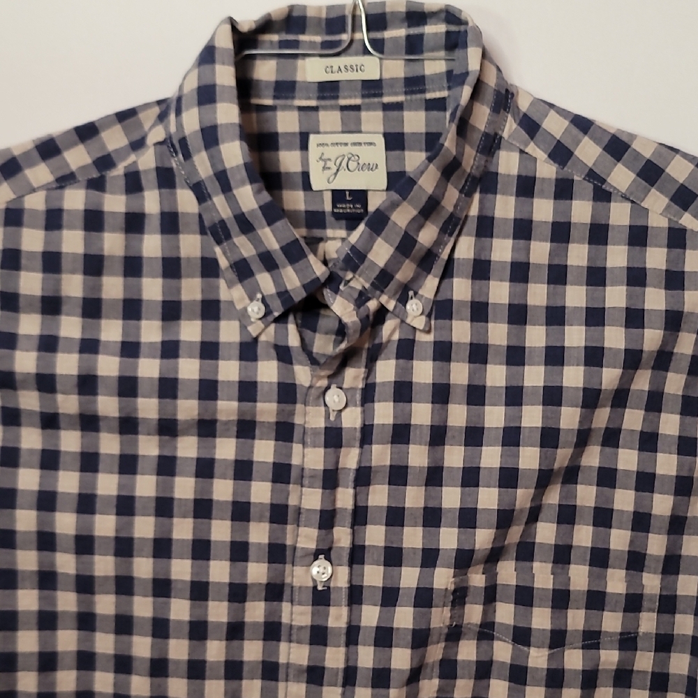 J. Crew Blue and White Casual Button Down Shirt